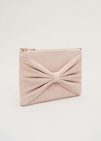 Phase Eight Oversized Bow Bags Cream USA | 2580631-PB